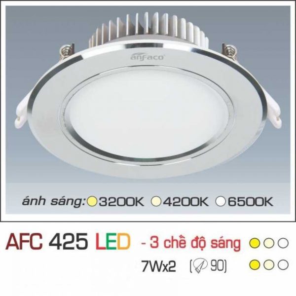 Đèn âm trần downlight Anfaco 3 chế độ AFC 425 7Wx2 3C