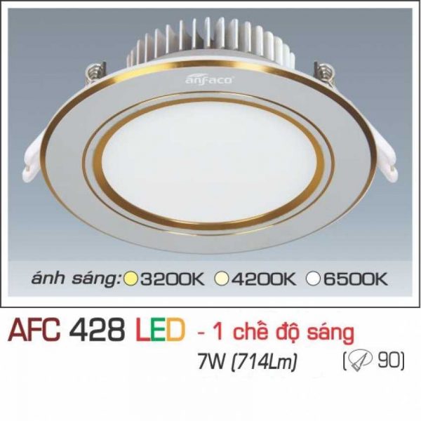 Đèn âm trần downlight Anfaco AFC 428 7W 1C