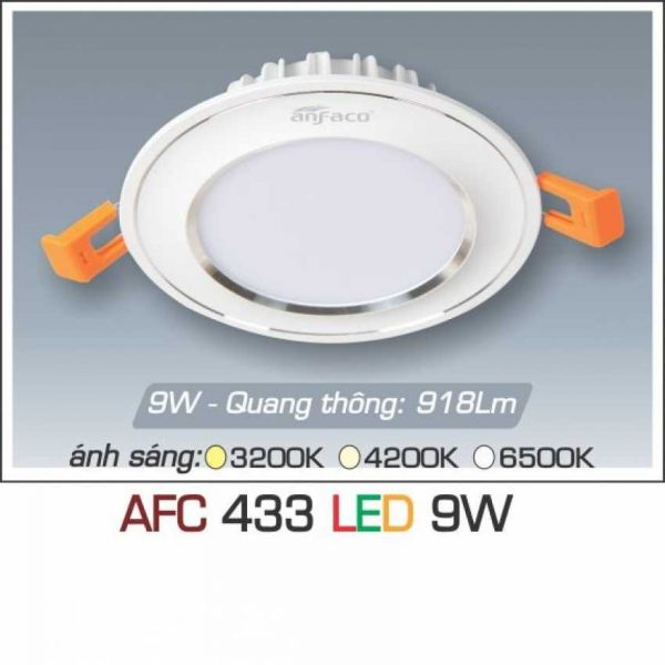 Đèn âm trần downlight Anfaco AFC 433 9W 1C