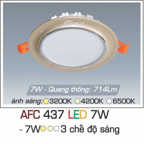 Đèn âm trần downlight Anfaco 3 chế độ AFC 437 7W 3C