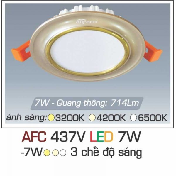 Đèn âm trần downlight Anfaco 3 chế độ AFC 437V 7W 3C