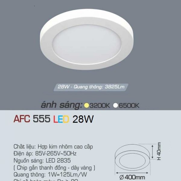 Đèn ốp trần cao cấp Anfaco AFC 555 28W