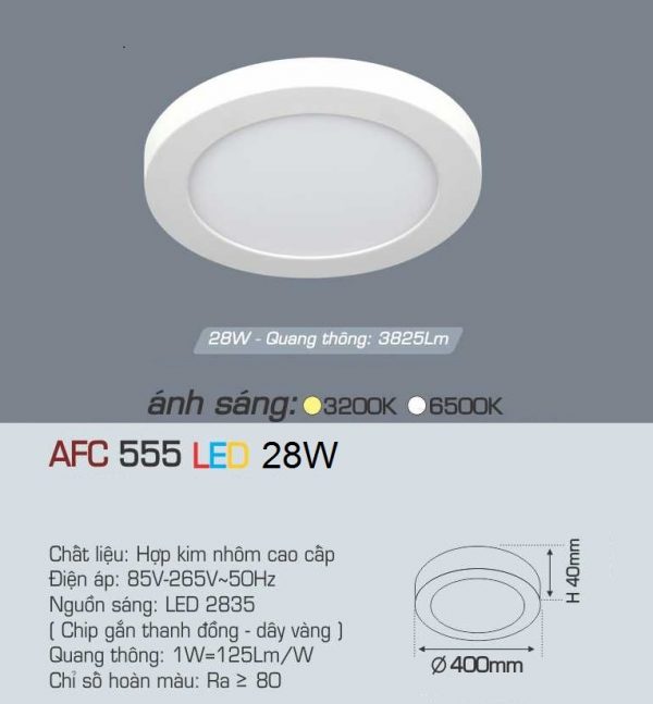 Đèn ốp trần cao cấp Anfaco AFC 555 28W