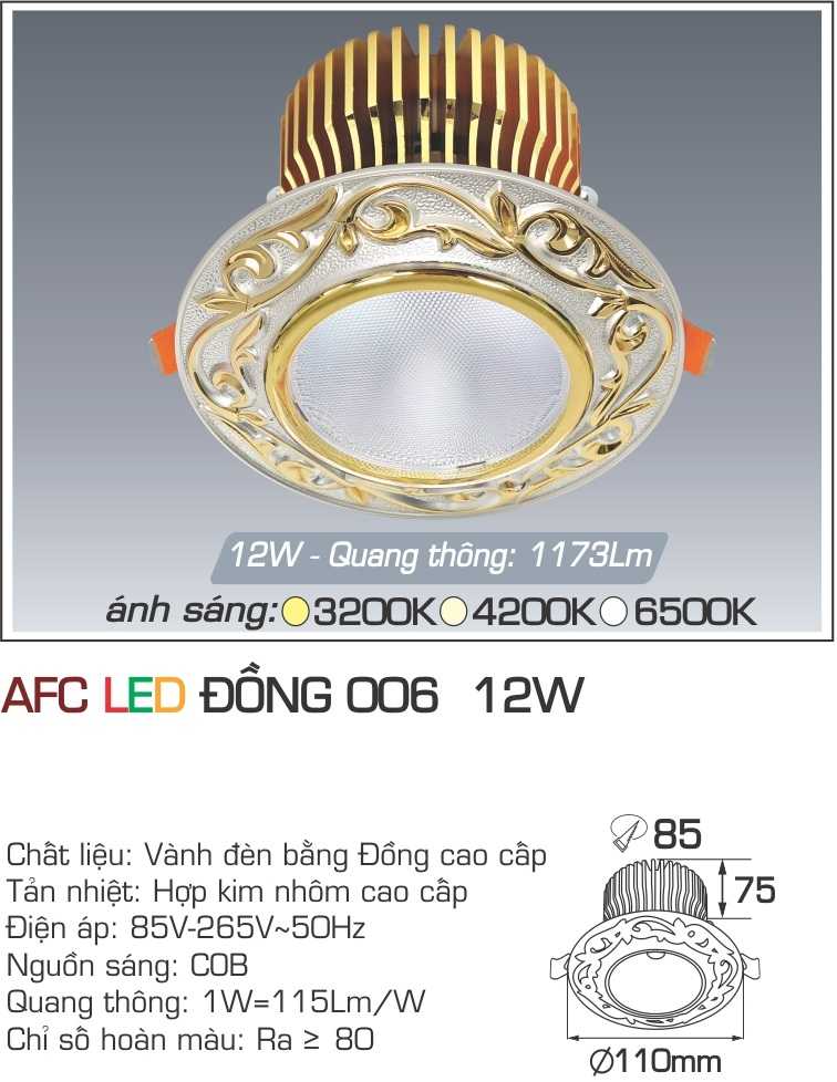 ĐÈN AFC LED ĐỒNG 006 12W