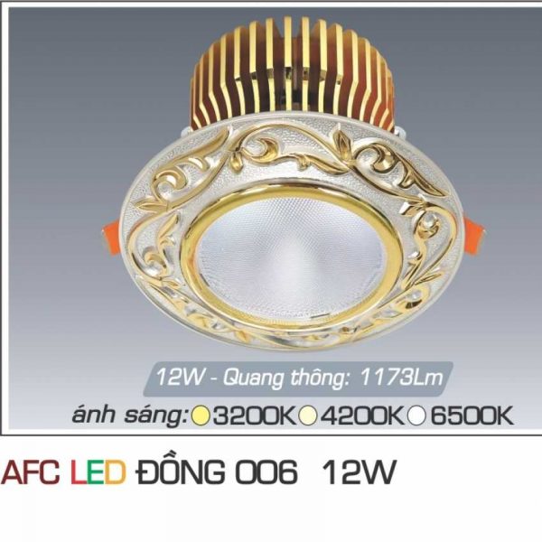 Đèn âm trần trang trí Anfaco AFC ĐỒNG 006 12W