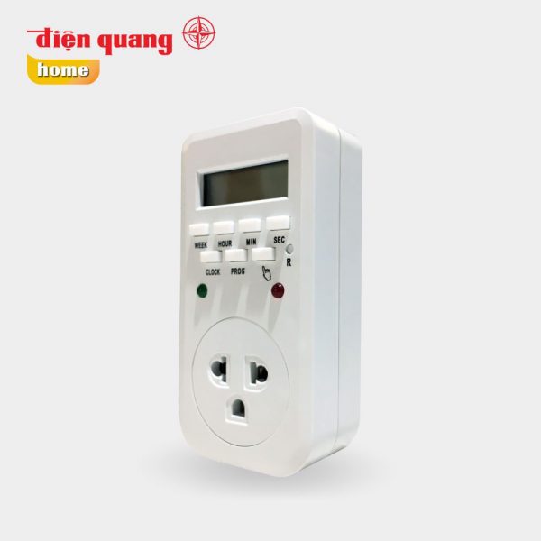 Ổ cắm hẹn giờ ĐQ ESK DT10 W 13 ( Điều chỉnh điện tử, 1 lỗ - 3 chấu, trắng )