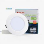 [6500K] Đèn LED Âm trần Downlight, 90/7W, Viền Trắng, Khoét lỗ 90mm, Rạng Đông, #AT04 90/7W-AS-Trang