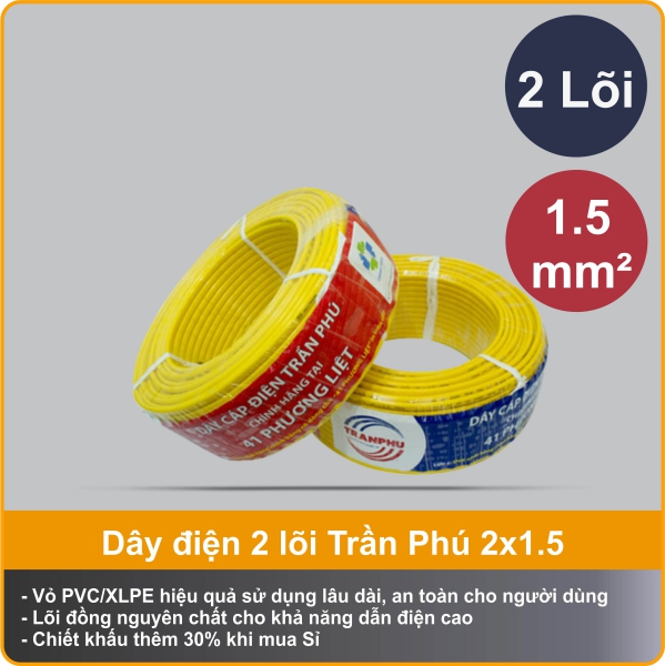 Tổng hợp thông tin về dây điện Trần Phú 2x1.5