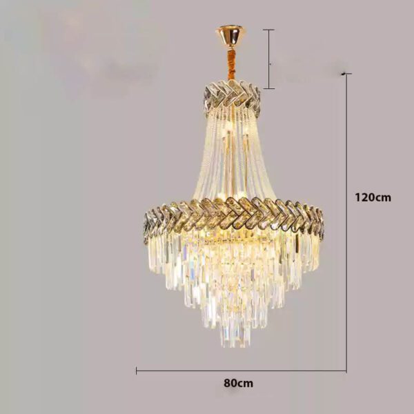 Đèn pha lê thả trần phòng khách  TPL88450T800, D800xH1200, bóng led e14x18, - Đèn thả