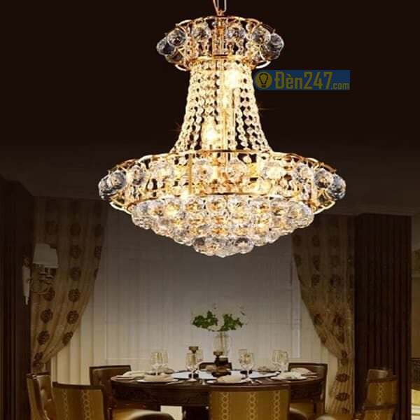 Đèn chùm pha lê cao cấp NC018, Ø600*H500+400, E14*10 lamp, 154 crystals