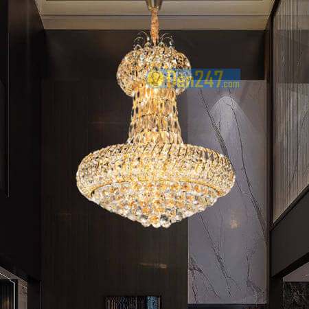 Đèn chùm pha lê cao cấp NC8047, Ø600*H700+500, E14*12 lamp, 91 crystals K9 type 1, 9 crystals K9 type 1, #