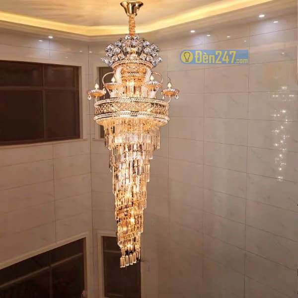 Đèn chùm pha lê Thông tầng NC99153, Ø600*H2200+700, E14*37 lamp, 102 crystals K9 type 1,