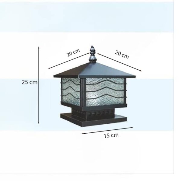 Đèn trụ cổng sơn tĩnh điện màu đen HF01 - 200